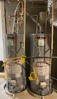 Dual 50-gallon water heater installation